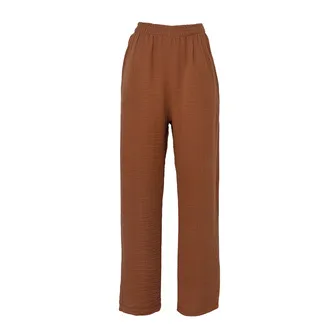 S Design Kadın Pamuklu Pantolon Taba M