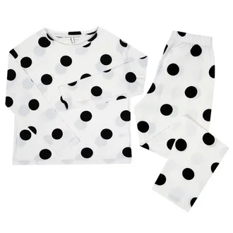 Dofi Bisiklet Yaka Puantiyeli Kadın Pijama Takımı M