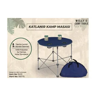 Willy's Katlanır Kamp Masası 72Cm