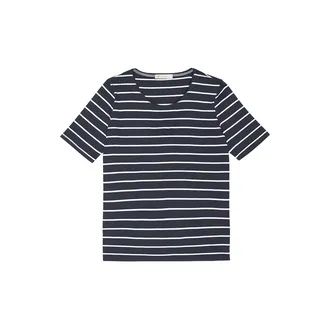 S Design Çizgili Tshirt Siyah S