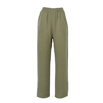 S Design Kadın Pamuklu Pantolon Yeşil M