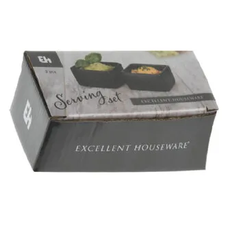 Koopman 2'li Porselen Kase Seti Siyah 325 x 230 x 10 Mm