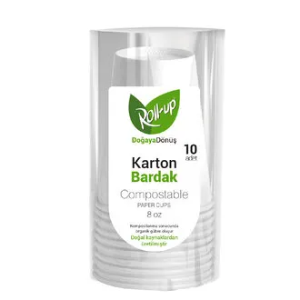 Roll-Up Doğaya Dönüş Karton Bardak 10'lu