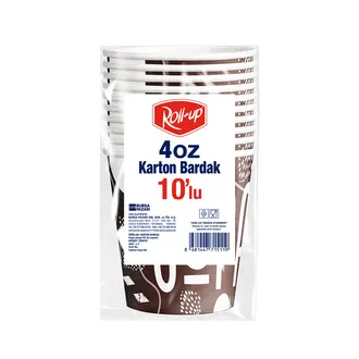 Roll-Up 4 Oz Karton Bardak 10'lu