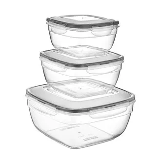 Plastart Fresh Box Kare 3'lü Set (0,6 L + 1 L + 1,7 L)