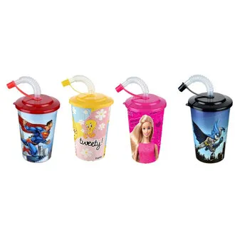 Mistique Home Lisanslı Kapaklı Pipetli Bardak