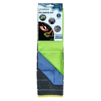 Leva House Oto Temizlik Bez Seti 3'lü