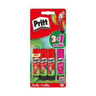 Pritt Stick Yapıştırıcı 3x11 G + 10 G (Pembe)