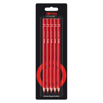Rotring Kırmızı Kopya Kalemi 5'li Blister