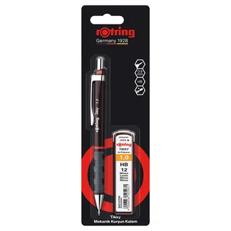 Rotring Tikky Versatil, 0.9 Uçlu Kalem + HB 0.9 uç hediye, Bordo renkli kalem