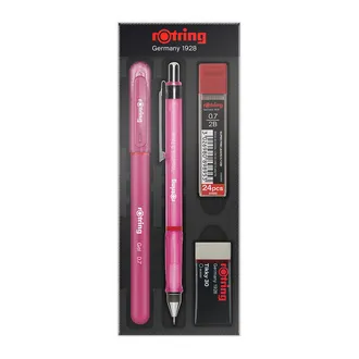 Rotring Visuclick Versatil, 0.7 Uçlu Kalem + 2B uç + Kel kalem + Hediye silgi, Pembe Renkli Kalem