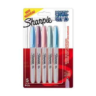 Sharpie Fine Permanent Markör, Mystic Gems, 5'li Paket