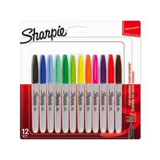 Sharpie Fine Permanent Keçeli kalem, 12'li Karışık Renkli Hediyelik Boya Kalemi Seti