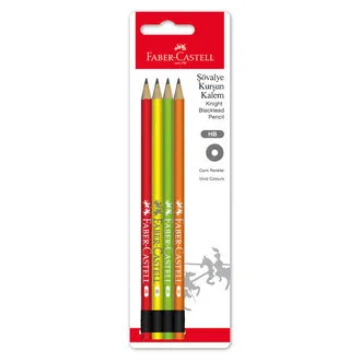 Faber Castell Şövalye Kurşun Kalem Canlı Renkler 4'lü