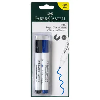 Faber Castell W153 2'li Tahta Kalem Siyah Mavi