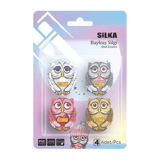 Silka Baykuş Smile Football Heart Galaxy Silgi 4'lü