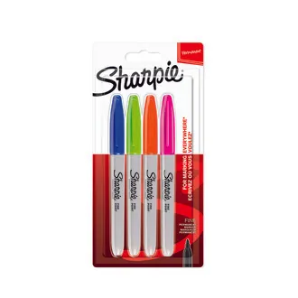 Sharpie Fine Permanent Keçeli kalem, 4'lü Canlı Renkli Boya Kalemi Seti