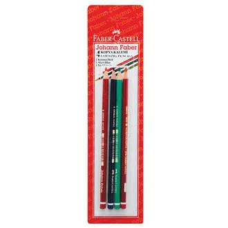 Faber Castell Johann Faber 4 Karışık Kopya Kalemi ( 2 Kırmızı - 1 Mavi - 1 Yeşil )