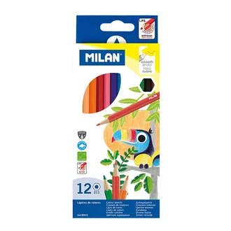 Milan 80012 Altıgen Kuru Boya Kalemi 12'li (2.9 Mm Uç)