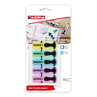 Edding Mini Fosforlu Kalem 5'li