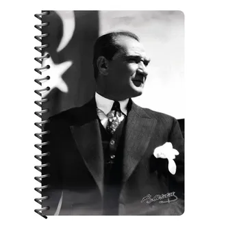 Meteksan Atatürk Baskılı Spiralli 80 Yaprak Kareli Defter