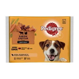 Pedigree Etli Seçenekleri 4'lü Poşet Paket Yaş Mama 4 x 100 G