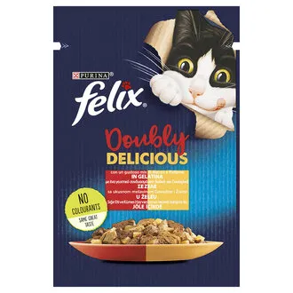 Felix Çifte Lezzet Etli ve Tavuklu Yaş Kedi Maması 85 G