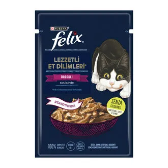 Felix Lezzetli Dilimler Yaş Mama Ördekli 80 G