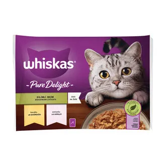 Whiskas Pure Delight Dilimli Seçim Tavuklu ve Somonlu Poşet Yaş Mama 340 G