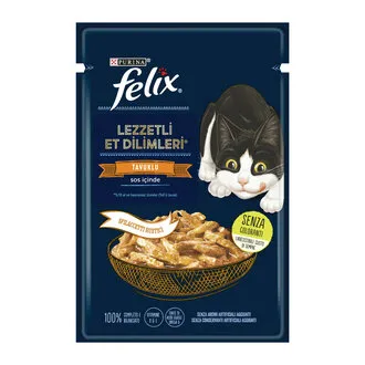 Felix Lezzetli Dilimler Yaş Mama Tavuklu 80 G