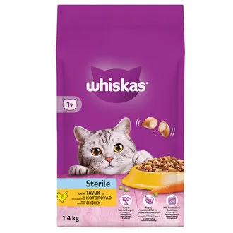 Whiskas Tavuklu Kısır Kedi Maması 1.4 Kg