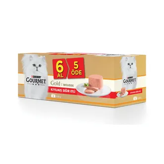 Purina Gourmet Gold Sığır Etli Yaş Kedi Maması 6x85G