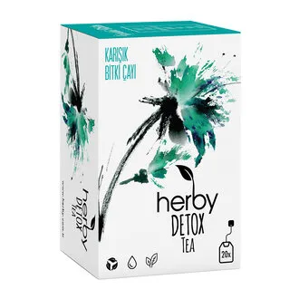 Herby Detox Tea Diyete Destek Detoks Bitki Çayı 20'li