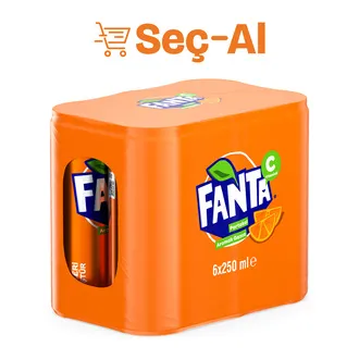 Fanta Portakal Aromalı Kutu 6 x 250 Ml