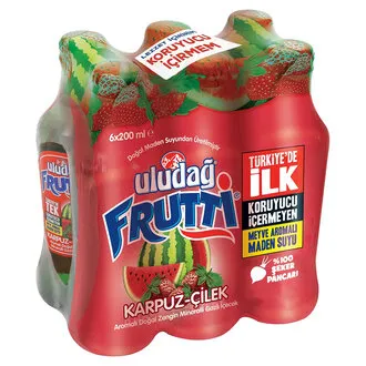 Uludağ Frutti Karpuz - Çilek 6X200 Ml