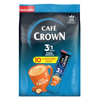 Cafe Crown 3ü 1 Arada Fındık Aromalı Paket 10 x 18 G