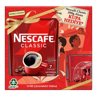 Nescafe Classic Eko Paket 200 G + Koleksiyonluk Kupa