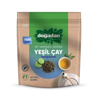 Doğadan İri Yapraklı Dökme Yeşil Çay Bergamotlu 50 G