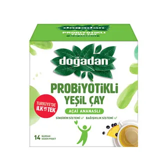 Doğadan Probiyotikli Açai Ananaslı Yeşil Çay 14'lü 23,8 G