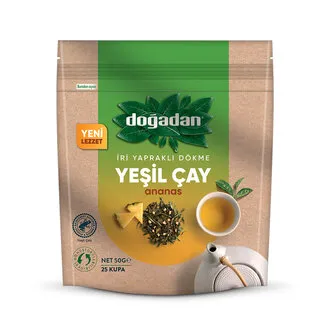 Doğadan İri Yapraklı Dökme Yeşil Çay Ananaslı 50 G