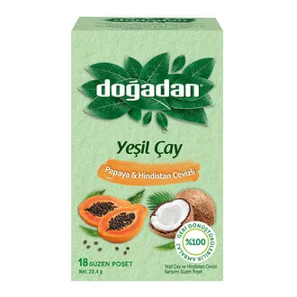 Doğadan Yeşil Çay Papaya & Hindistan Cevizli 18'li 23,4 G