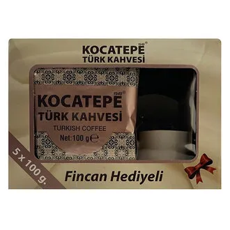 Kocatepe Kahve Türk Kahvesi Fincan Seti Hediye 5 x 100 G