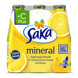 Saka +C Vitaminli Limon Aromalı Gazlı İçecek 6 x 200 Ml
