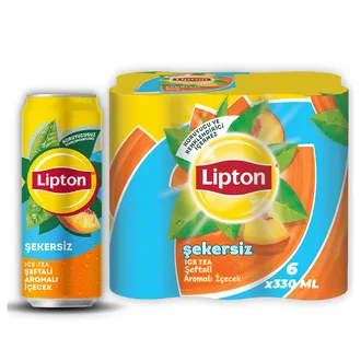 Lipton Ice Tea Şekersiz Şeftali Aromalı Soğuk Çay Kutu 6 x 330 Ml