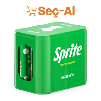 Sprite Limon Aromalı Gazoz Kutu 6 x 250 Ml