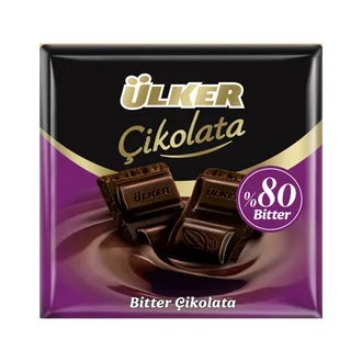 Ülker Bitter Kare Çikolata %80 Kakaolu 60 G