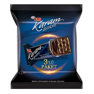Eti Karam Gurme Bitter Çikolata Kremalı Gofret 3'lü 150 G
