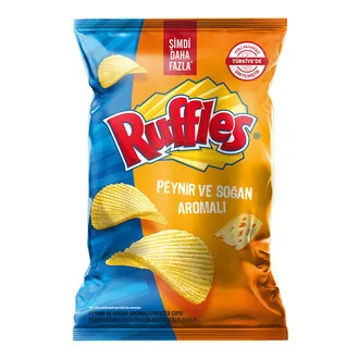 Ruffles Peynir ve Soğan Aromalı Patates Cipsi Süper Boy 125 G
