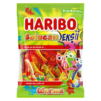 Haribo Ekşili Solucan Karışık Yumuşak Şekerleme 70 G