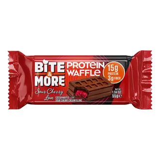 Bite & More Vişne Dolgulu Çikolatalı Protein Waffle 55 G